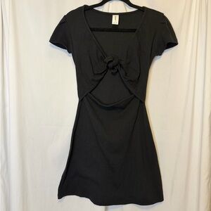 Abound Black Mini Dress with Knot Detail